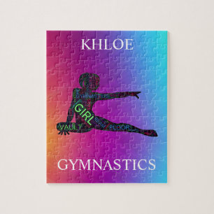 Gymnastiek Colorful Word Art Legpuzzel