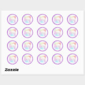 Gymnastiek Confetti Letters met Paarse glitter Ronde Sticker (Vel)