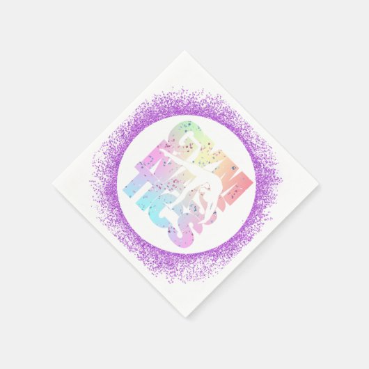 Gymnastiek Confetti Letters met Paarse glitter Servet (Hoek)