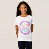 Gymnastiek Confetti Letters met Paarse glitter T-shirt (Voorkant volledig)