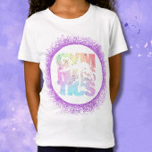 Gymnastiek Confetti Letters met Paarse glitter T-shirt