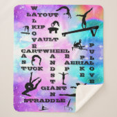 Gymnastiek Crossword Hologram Meisjes Sherpa Blank Sherpa Deken (Voorkant)