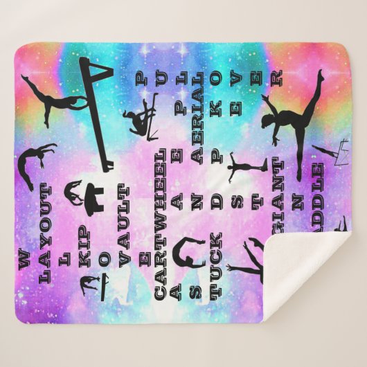 Gymnastiek Crossword Hologram Meisjes Sherpa Blank Sherpa Deken (Voorkant (horizontaal))