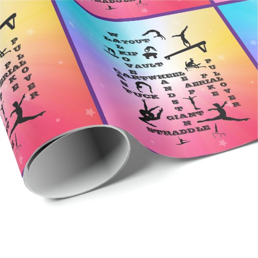 Gymnastiek Crossword Rainbow Stars Cadeaupapier (Rol Hoek)