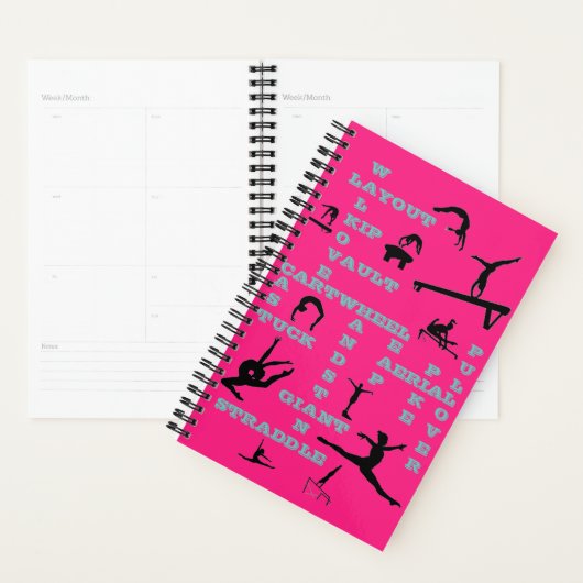 Gymnastiek Crossword Roze Gepersonaliseerde Planne Planner (Display)