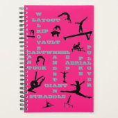 Gymnastiek Crossword Roze Gepersonaliseerde Planne Planner (Voorkant)