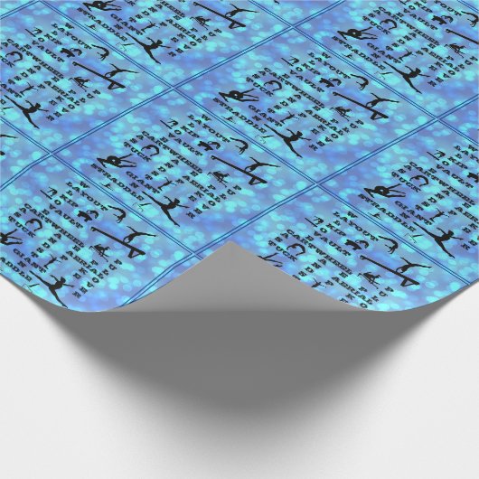 Gymnastiek Crosswords Skills Blue Cadeaupapier (Hoek)