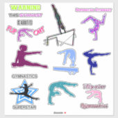 Gymnastiek Custom-Cut Vinyl Stickers (Vel)