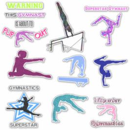 Gymnastiek Custom-Cut Vinyl Stickers