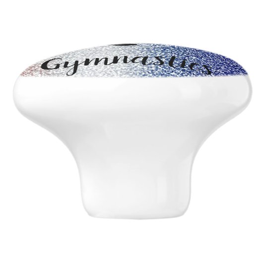Gymnastiek Custom Rood Wit Blauw Keramische Pull Knop (Zijkant)