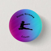 Gymnastiek / Dance Happy Birthday Gradient Button (Voorkant)