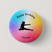 Gymnastiek / Dance Happy Birthday Rainbow Button (Voorkant)
