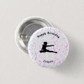 Gymnastiek / Dance Happy Birthday Streamers Button (Voorkant /achterkant)