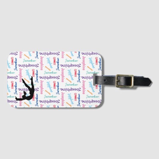 Gymnastiek Dans juichen Haar Naam & Sport Overal Bagagelabel (Voorkant (horizontaal))