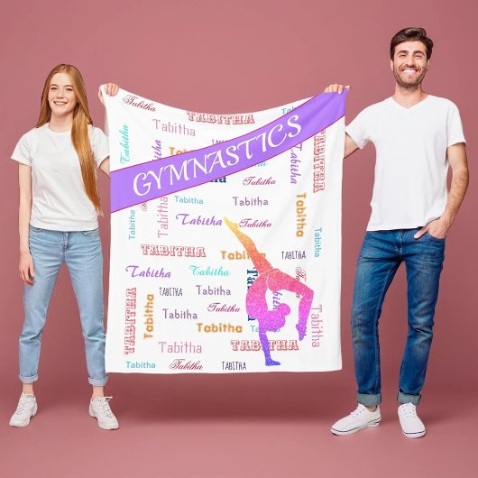 Gymnastiek Deken met Gepersonaliseerde Naam All Ov