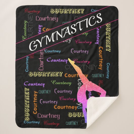 Gymnastiek Deken met Haar Naam All Over (Voorkant)