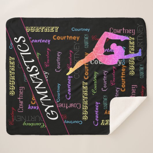 Gymnastiek Deken met Haar Naam All Over (Voorkant (horizontaal))