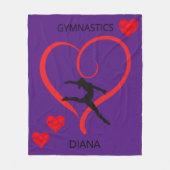 Gymnastiek deken met rode harten en gymnast. (Voorkant)