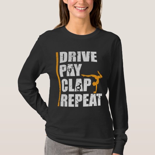 Gymnastiek Dochter Vader betaalt drive Clap Pap T-shirt (Voorkant)