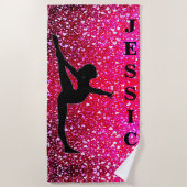 Gymnastiek drijvende hartslaghanddoek strandlaken (Voorkant)