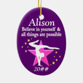 GYMNASTIEK DROMEN GEPERSONALISEERD ORNAMENT (Achterkant)