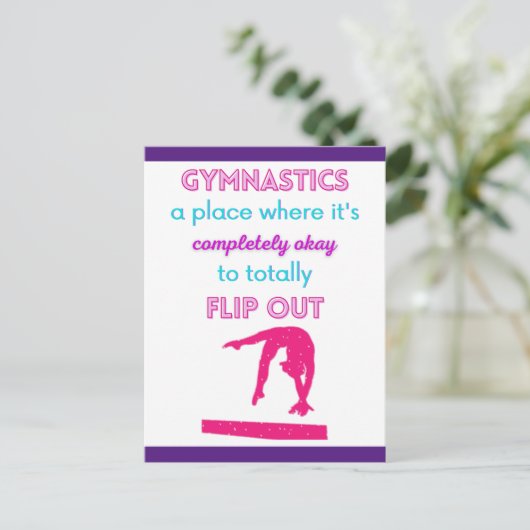 Gymnastiek een plek waar het oké is om uit te draa briefkaart (Staand voorkant)