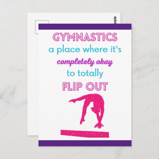 Gymnastiek een plek waar het oké is om uit te draa briefkaart (Voorkant / Achterkant)