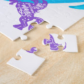 Gymnastiek en paarse pony's gepersonaliseerd legpuzzel (Zijkant)