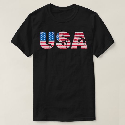Gymnastiek Enthusiast American Flag USA Gymnast V. T-shirt (Design voorkant)