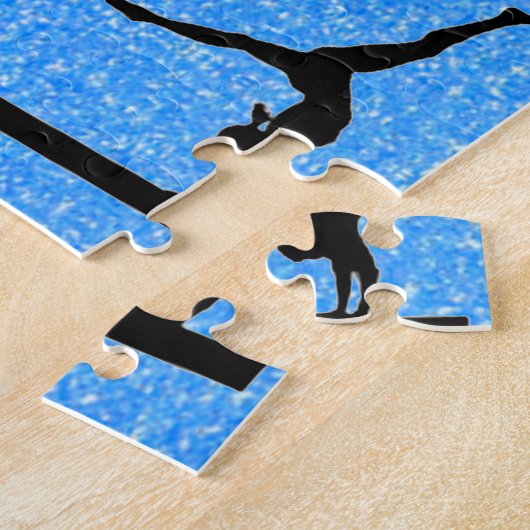 Gymnastiek Events Blue Sparkle Puzzle Legpuzzel (Zijkant)