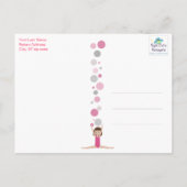 Gymnastiek Feest Bedankt in Pinks & Grey Briefkaart (Achterkant)