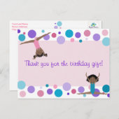 Gymnastiek Feest Bedankt in Roze, Paarse & Aqua Briefkaart (Voorkant / Achterkant)