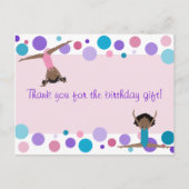 Gymnastiek Feest Bedankt in Roze, Paarse & Aqua Briefkaart (Voorkant)