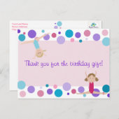 Gymnastiek Feest Bedankt in Roze, Paarse & Aqua Briefkaart (Voorkant / Achterkant)