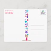 Gymnastiek Feest Bedankt in Roze, Paarse & Aqua Briefkaart (Achterkant)