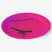Gymnastiek feest borden voor meisje. papieren bordje (Gekanteld)