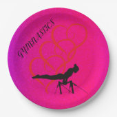 Gymnastiek feest borden voor meisje. papieren bordje (Voorkant)