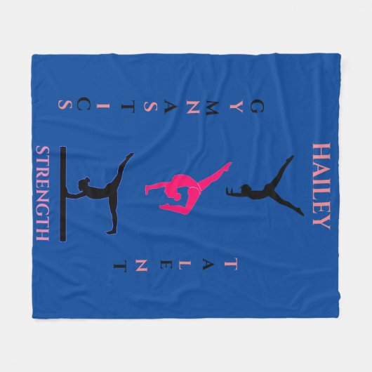 Gymnastiek fleece deken met een gepersonaliseerde  (Voorkant (Horizontaal))