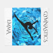 Gymnastiek fleece deken met een gepersonaliseerde (Voorkant (Horizontaal))