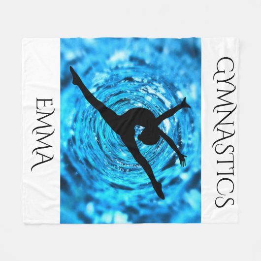 Gymnastiek fleece deken met een gepersonaliseerde  (Voorkant (Horizontaal))