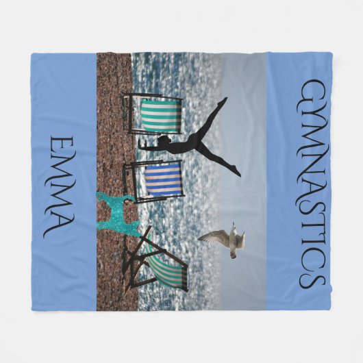 Gymnastiek fleece deken met een gepersonaliseerde  (Voorkant (Horizontaal))