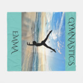 Gymnastiek fleece deken met een gepersonaliseerde  (Voorkant (Horizontaal))