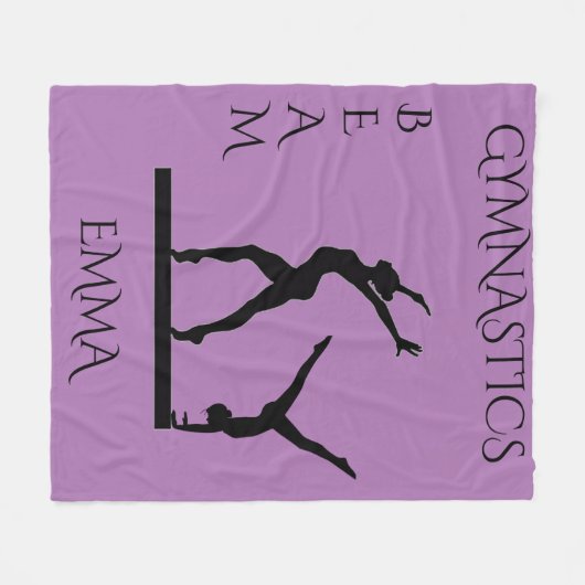 Gymnastiek fleece deken met een gepersonaliseerde  (Voorkant (Horizontaal))