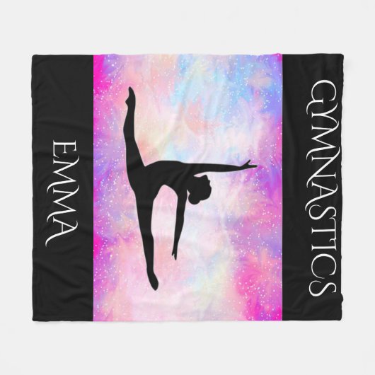 Gymnastiek fleece deken met een gepersonaliseerde  (Voorkant (Horizontaal))