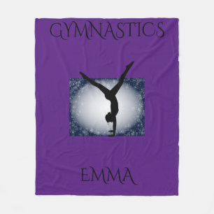 Gymnastiek fleece deken met gepersonaliseerde naam