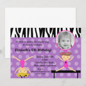 Gymnastiek Foto Birthday-uitnodigingen Kaart (Voorkant / Achterkant)