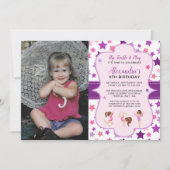 Gymnastiek Foto Girl Stars Birthday Party Kaart (Voorkant)