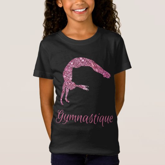 Gymnastiek (Frans) Roze Shimmer T-shirt (Voorkant)