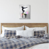 Gymnastiek Funky Font Gymnast Abstract op Beam Canvas Afdruk (Insitu (Slaapkamer))