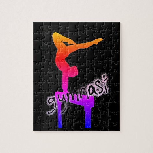 Gymnastiek Funky Font Gymnast Puzzle Legpuzzel (Verticaal)